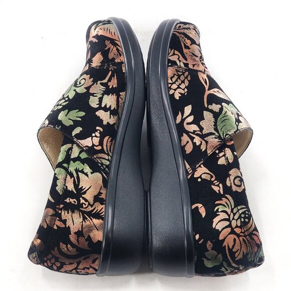 ALEGRIA Lauryn Metallic Floral Suede Slip On Shoes - Picture 6 of 10